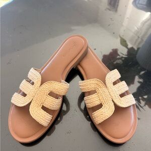Amazon The Drop Raffia Monikah Slide Sandals